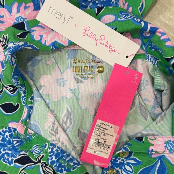 Lilly Pulitzer XS Frida Scallop Polo Dress UPF 50 Spearmint Golf Till You Drop - Picture 10 of 16